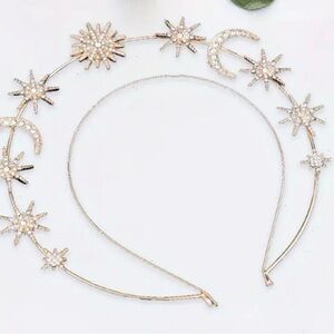 Baroque Gold Star and Moon Headband